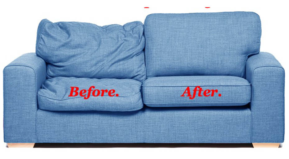 blue before and after sofa upholstery