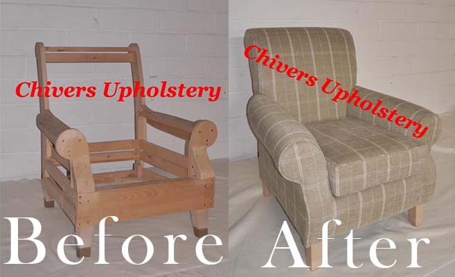 before and after photos of armchair upholstery